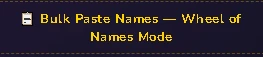 Colando nomes em massa na roleta de nomes