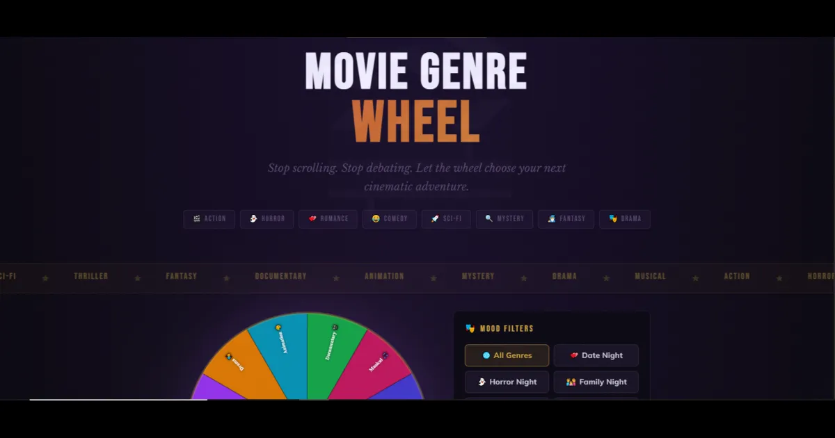 Movie Generas Random Movie Genre Wheel – Random Movie Genre Generator | Spin the Wheel Online